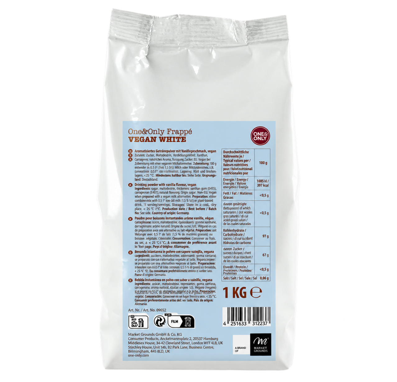 Biele vrecko One&Only Vegan White 1 kg